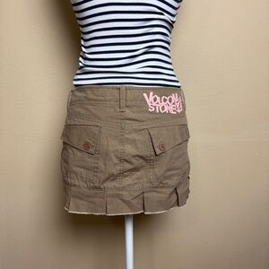 Volcom Vintage Mini Skirt Size 9 – Brown Cargo Ripstop Pleated Hem Y2K